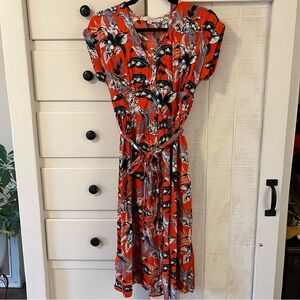 Loft Petite Botanical Midi dress